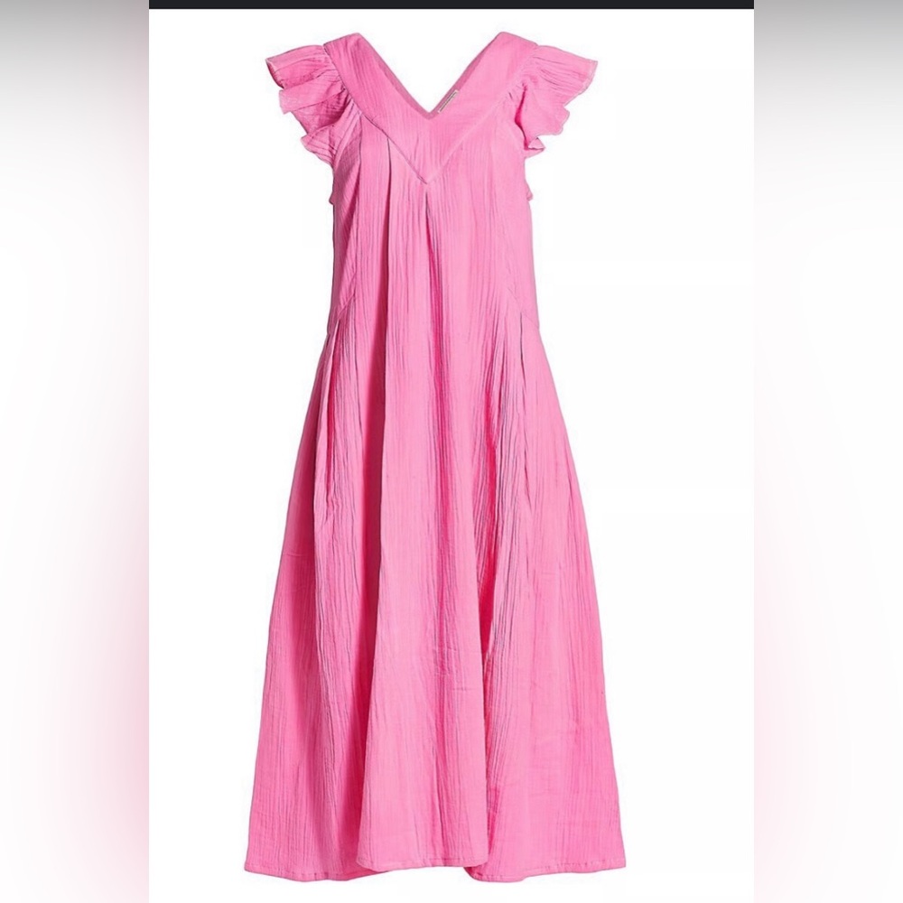 Vibrant Pink A line Mille Catarina double cotton gauze dress